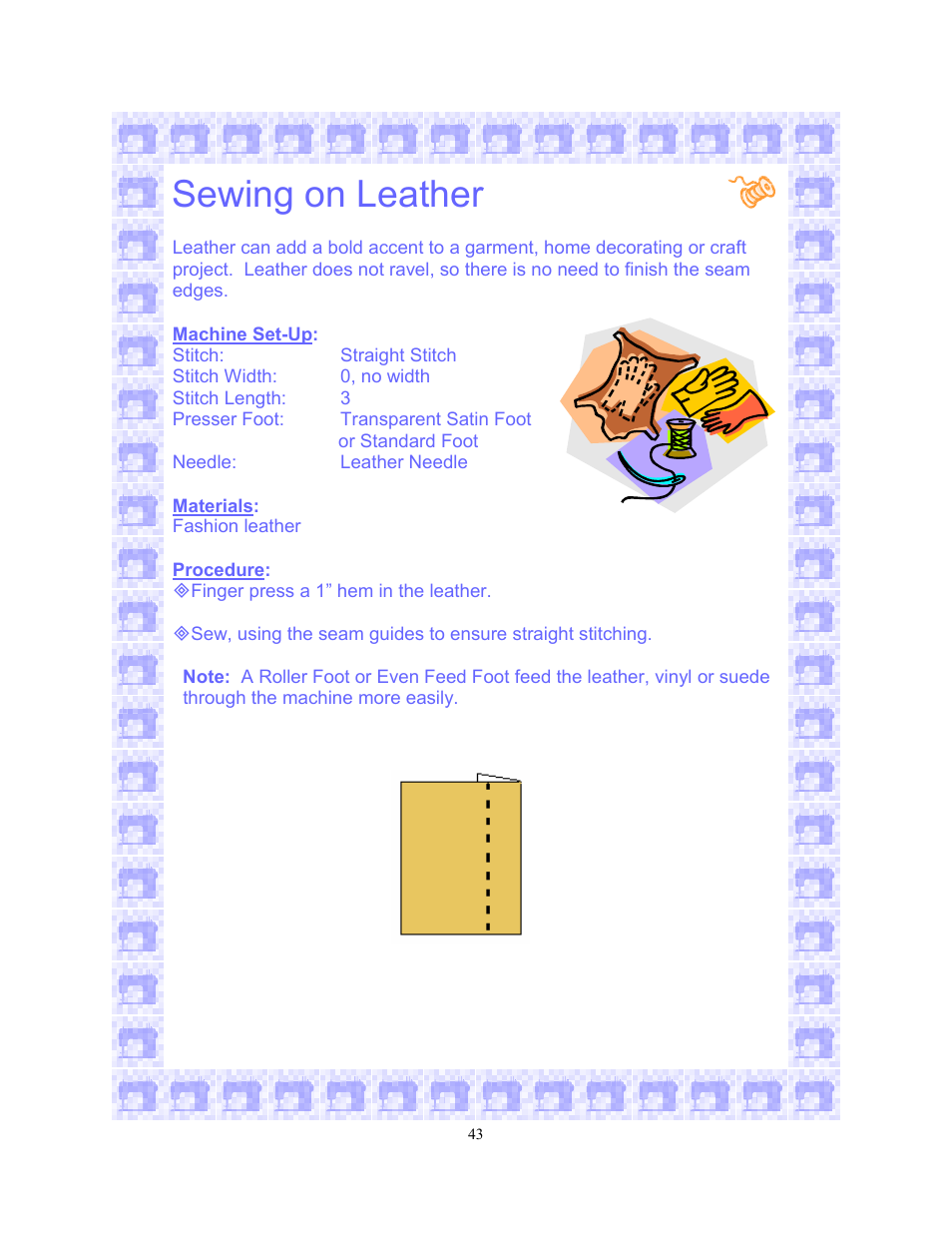 Sewing on leather | SINGER 6550-WORKBOOK Scholastic User Manual | Page 47 / 59
