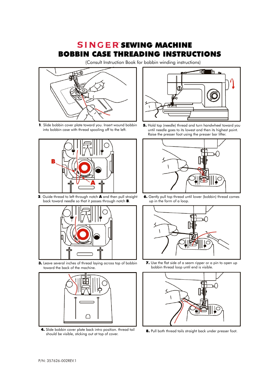 Singer sewing machine bobbin case diagram