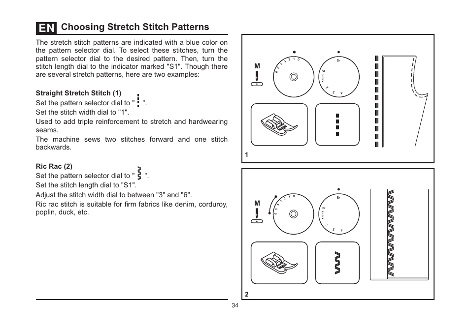 Choosing stretch stitch patterns | SINGER 44S CLASSIC HEAVY DUTY User
