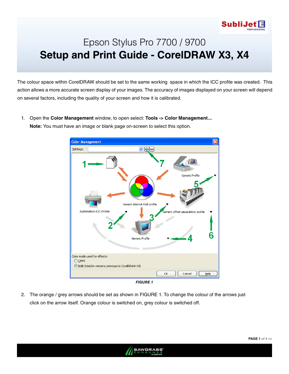 change color profile corel x4