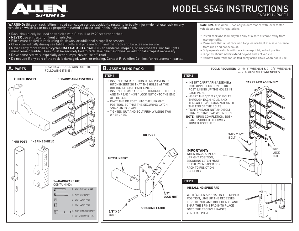 allen sports s545