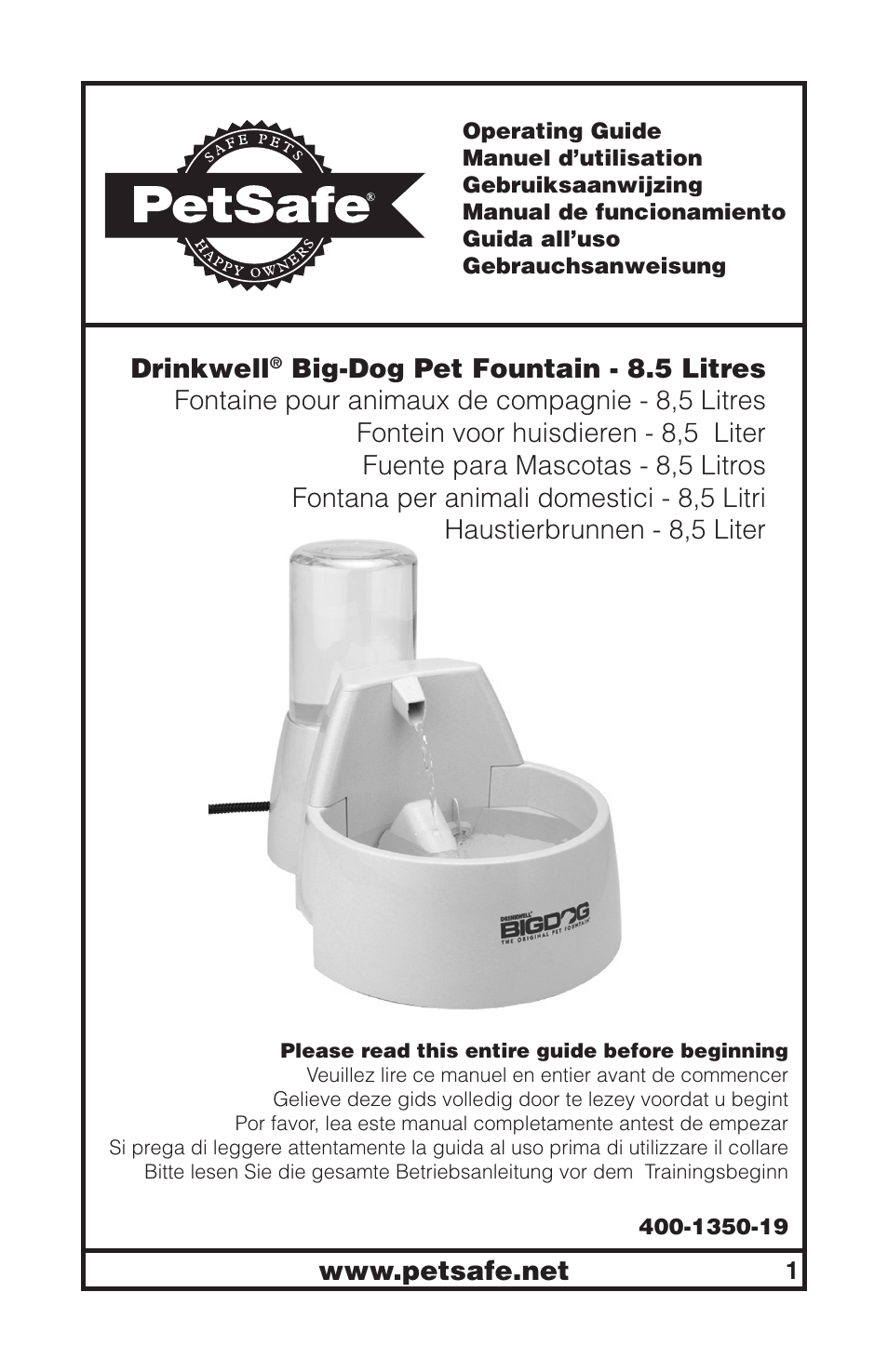 Drinkwell® Big Dog Pet Fountain User Manual 12 pages