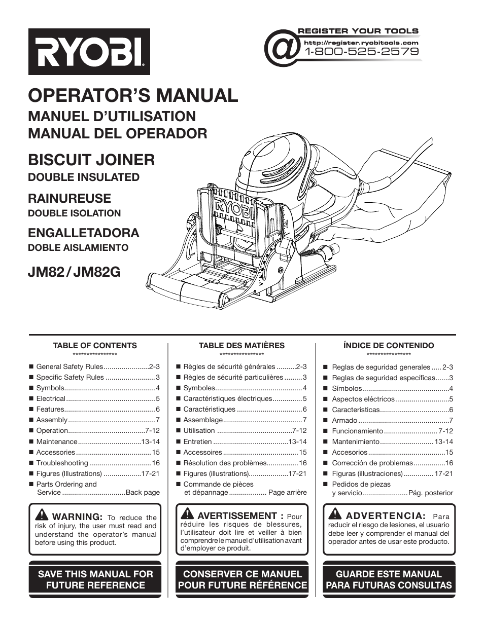 Ryobi JM82G User Manual | 52 pages 