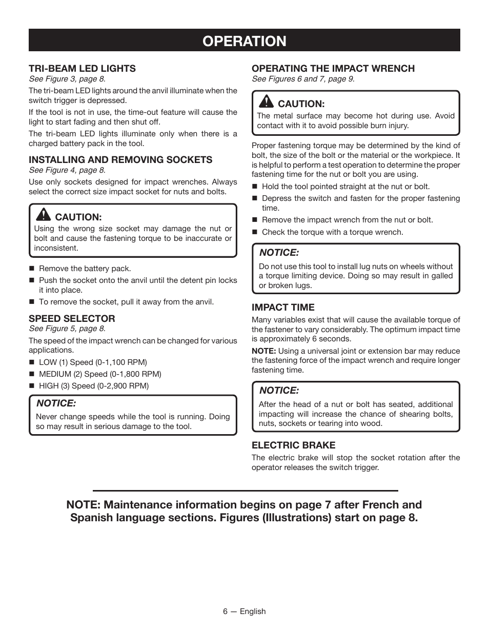 Operation | Ryobi P261 User Manual 