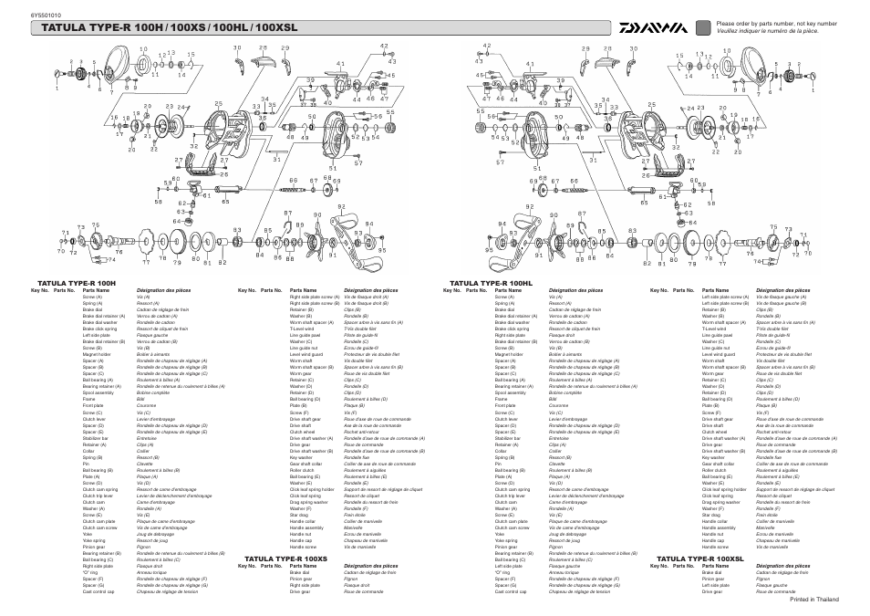 Tatula type-r 100h, 100xs, 100hl, Daiwa TATULA TYPE-R 100H-XSL User Manual, Page 2 / 2