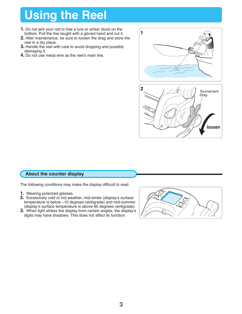 Using the reel | Daiwa TANACOM BULL 750 User Manual | Page 5 / 40