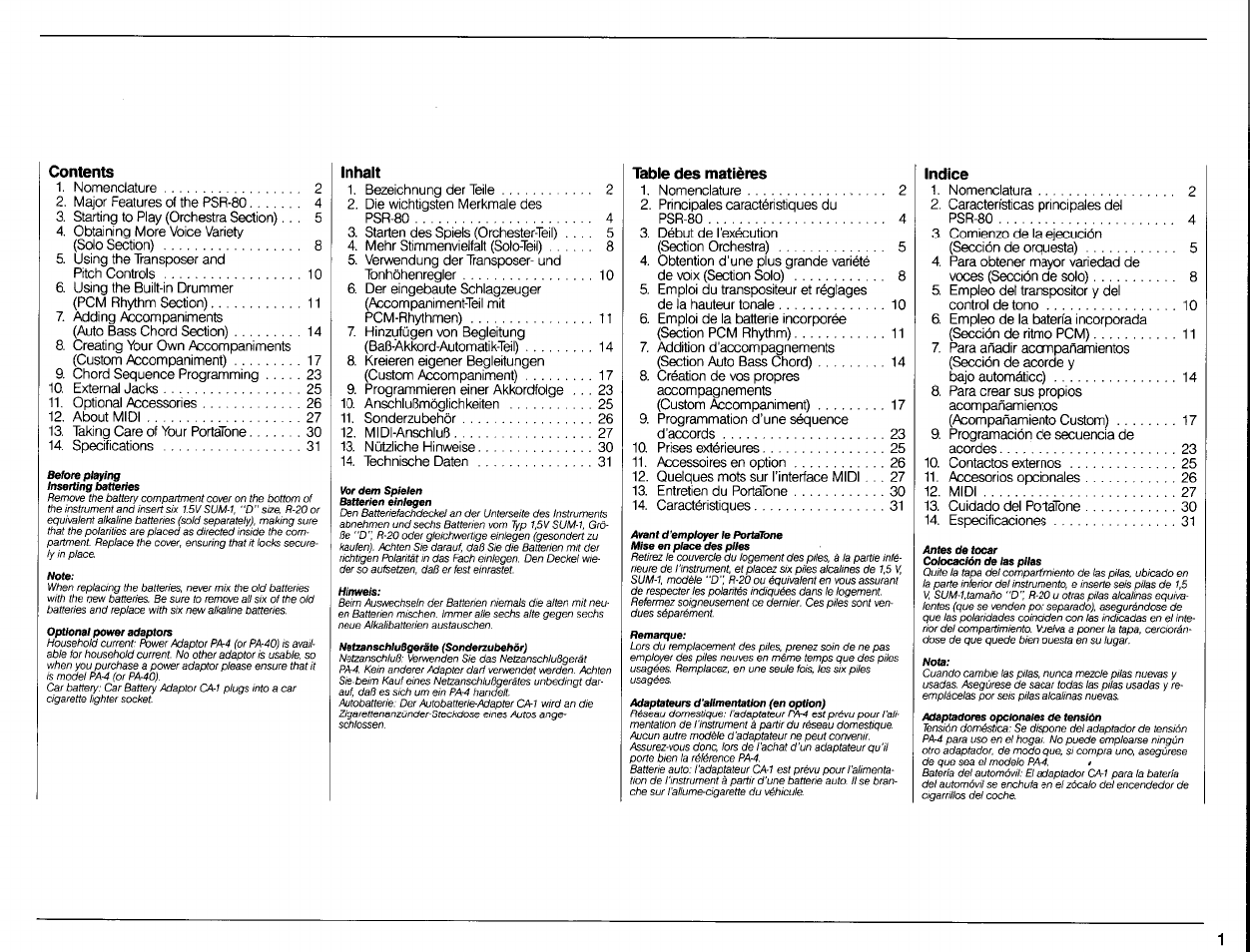 Yamaha Psr 80 User Manual Page 3 35 Original Mode