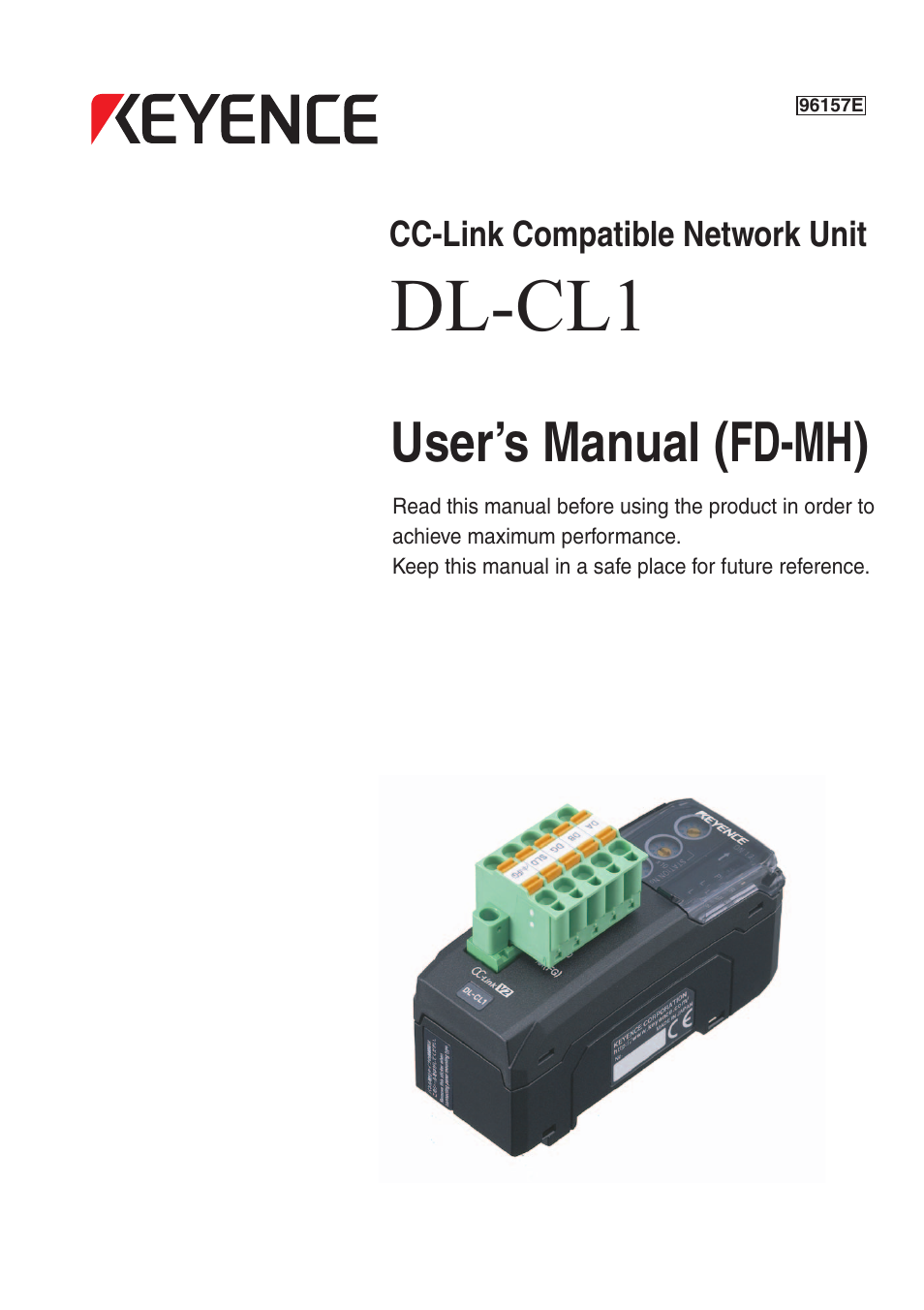 Keyence Dl Cl1 User Manual 72 Pages