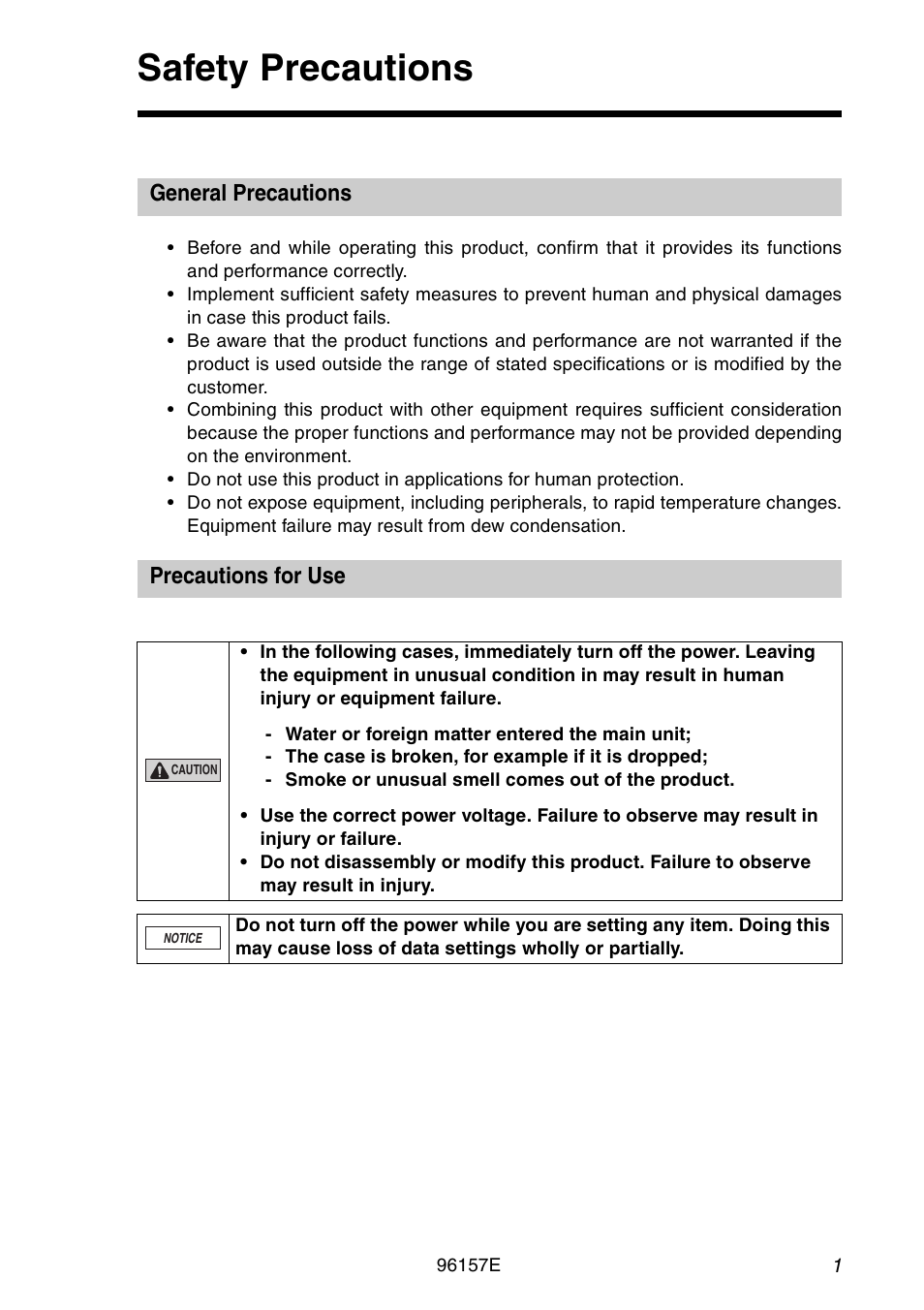 Safety Precautions General Precautions Precautions For Use Keyence Dl Cl1 User Manual Page 3 72 Original Mode
