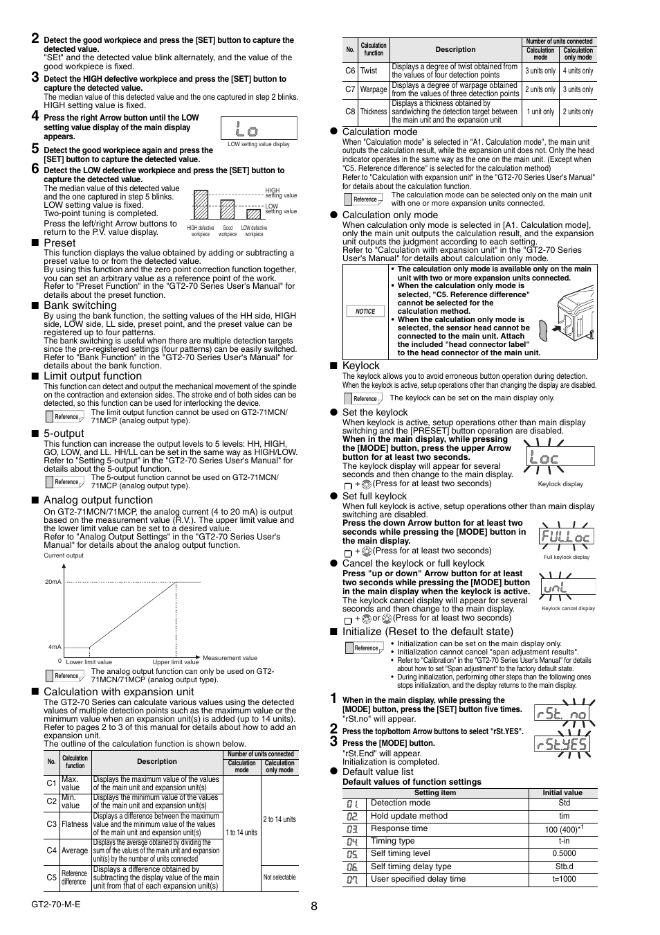 KEYENCE GT2-70 Series User Manual | Page 8 / 16 | Original mode