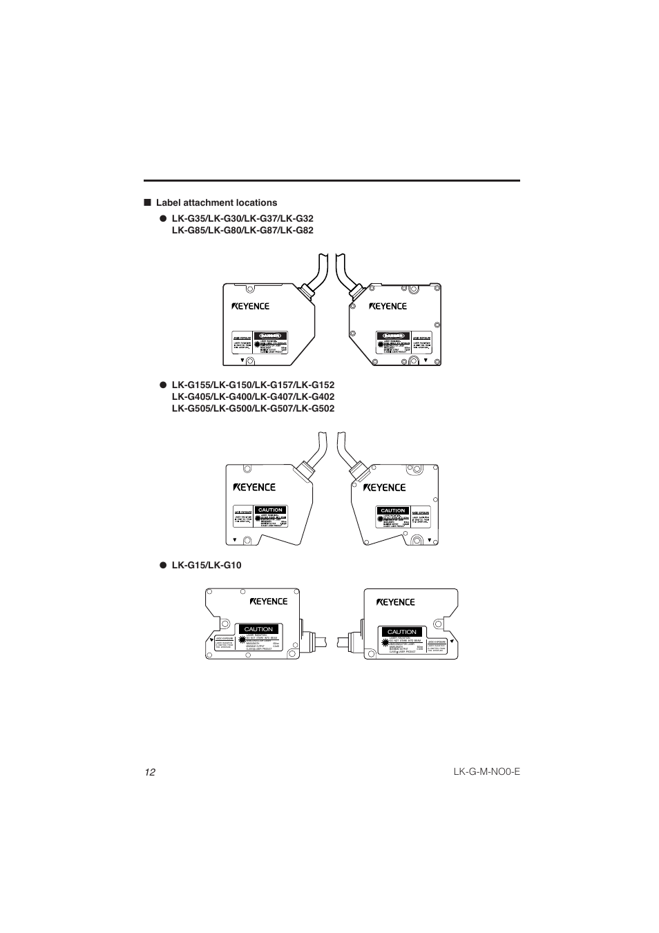 12 lk-g-m-no0-e | KEYENCE LK-G Series User Manual | Page 14 / 198