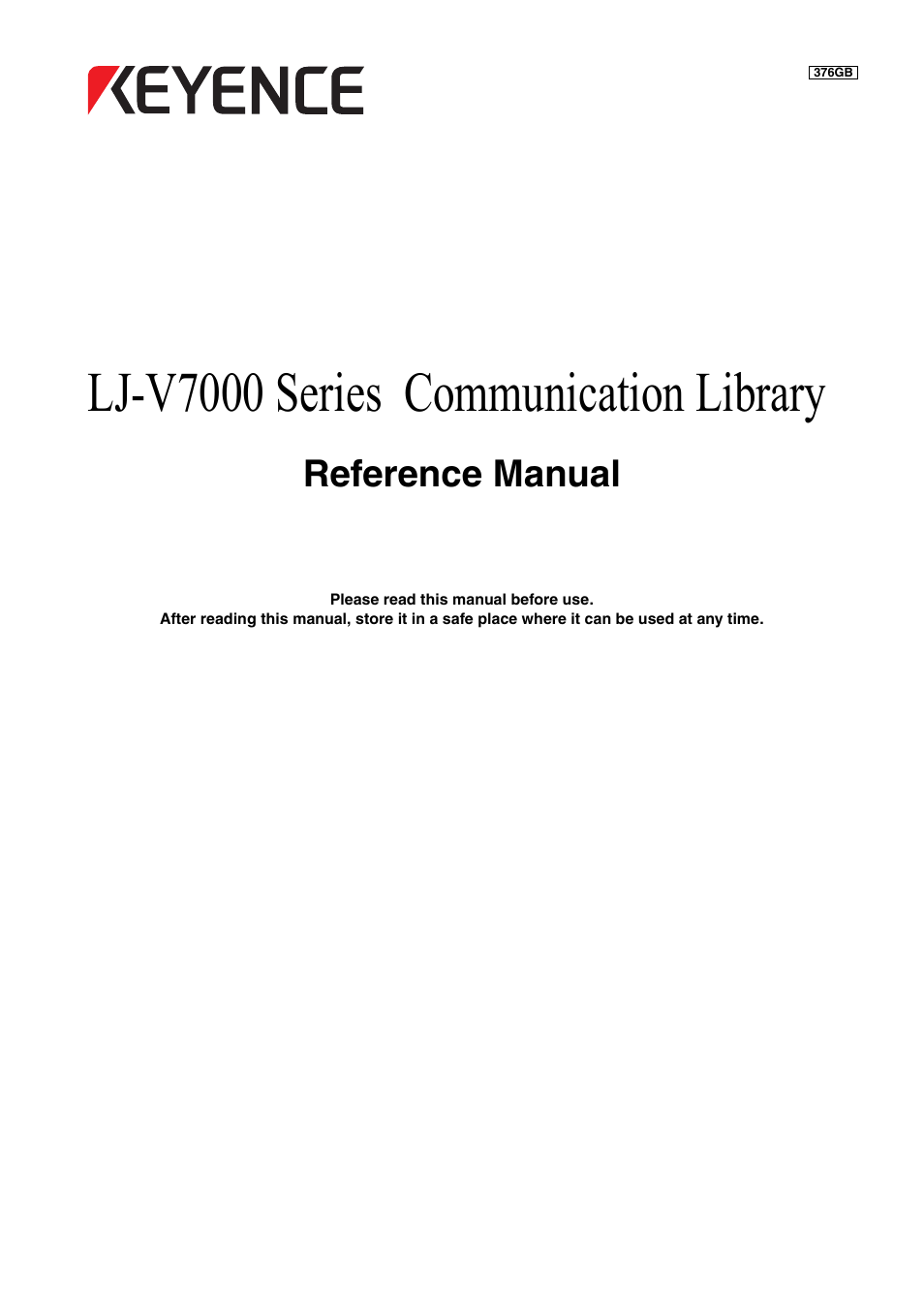 Keyence Lj V7000 Series User Manual 94 Pages