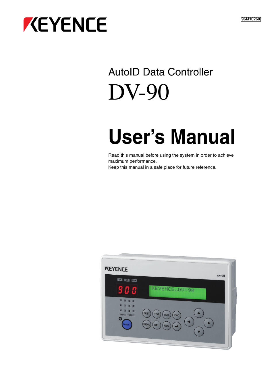 KEYENCE DV-90 User Manual | 262 pages