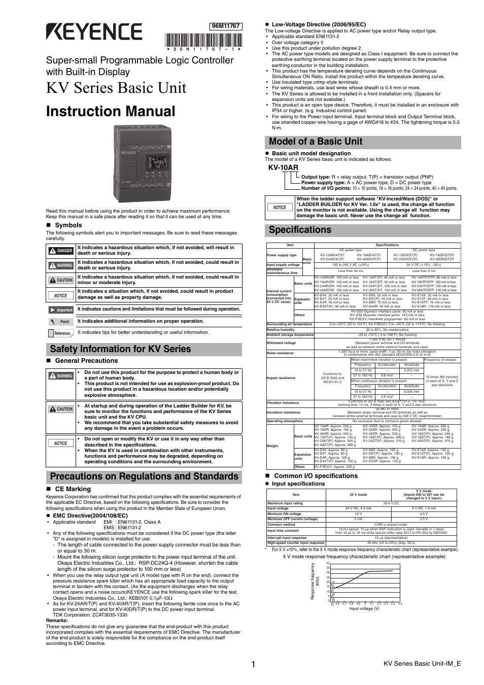 KEYENCE KV Series User Manual | 6 pages | Original mode