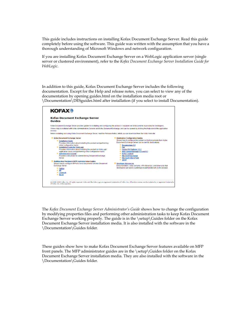 Introduction, Related documentation, Administrator’s guide | Kofax Document Exchange Server 2.5 User Manual | Page 5 / 24