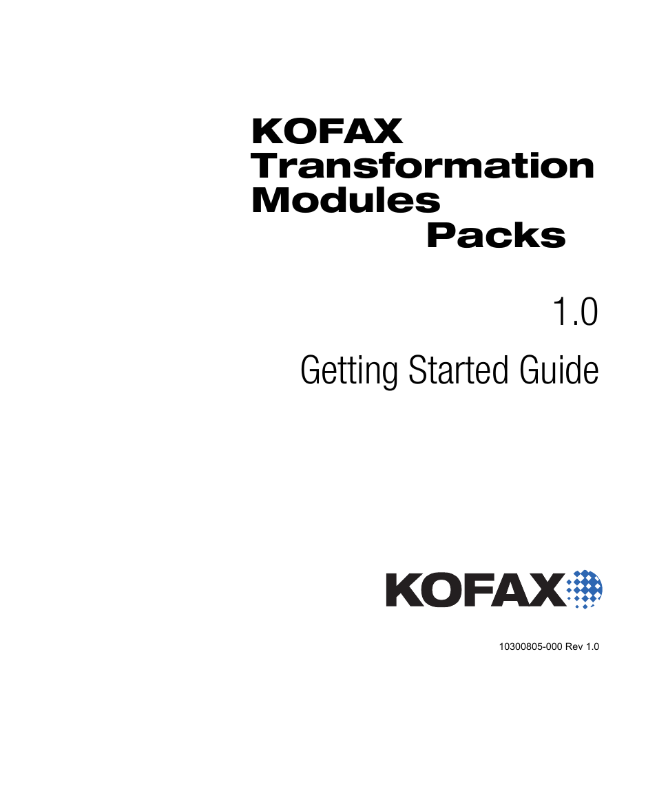 Kofax Transformation Modules Invoice Pack 1.0 User Manual | 29 pages