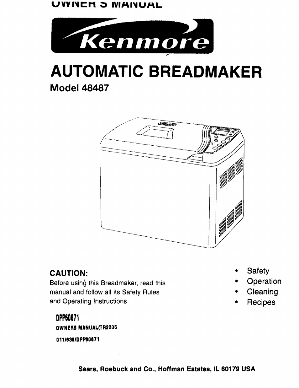 kenmore bread maker 48480