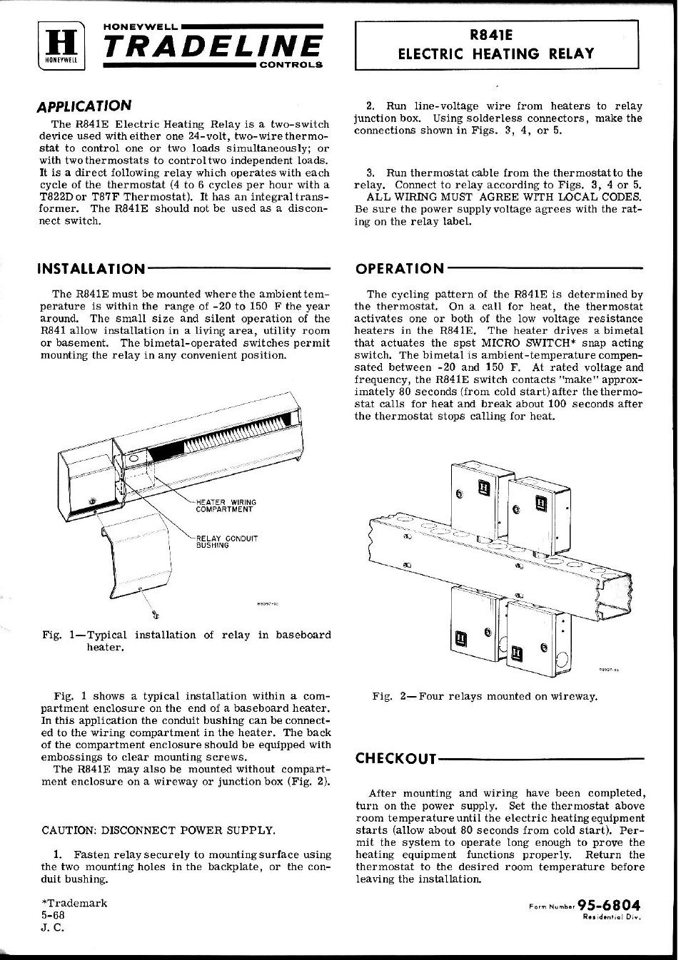 Honeywell R841E User Manual | 2 pages | Original mode