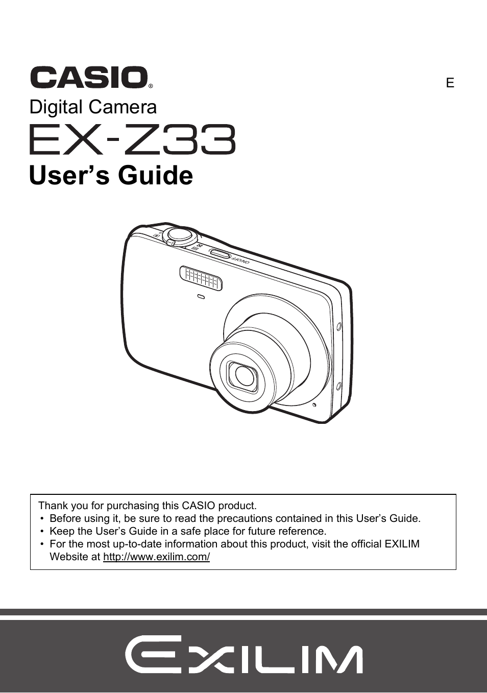 professionel Mig selv farvel Casio EXILIM EX Z 33 User Manual | 142 pages | Original mode