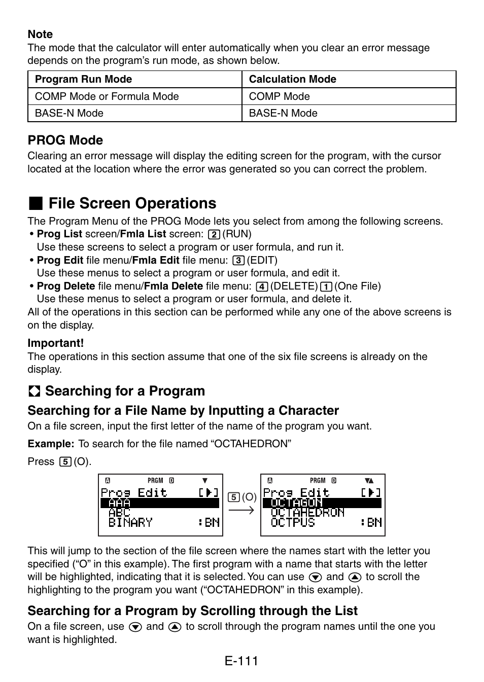Casio fx 5800p programs