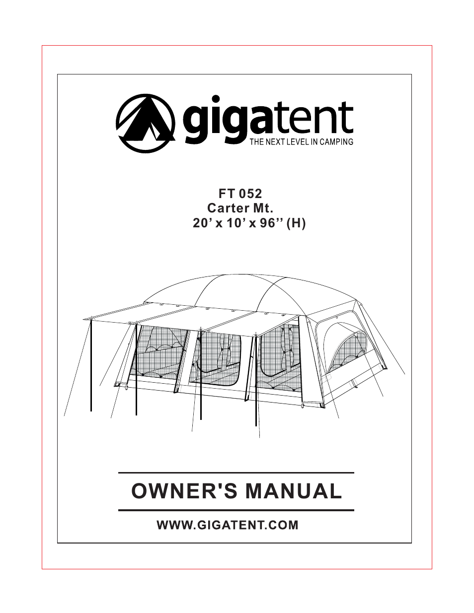Giga Tent FT 052 User Manual | 8 pages
