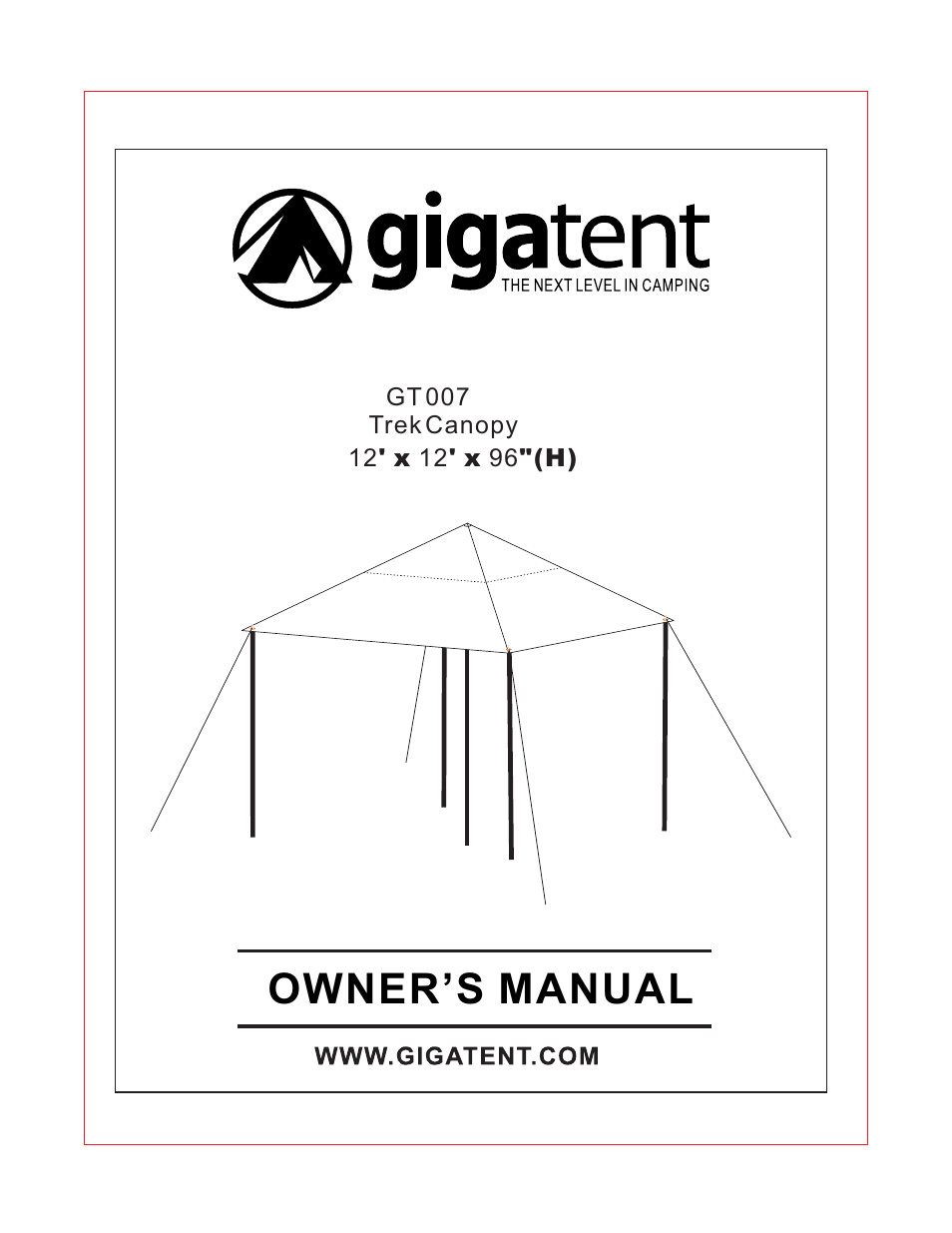 Giga Tent GT 007 User Manual | 7 pages