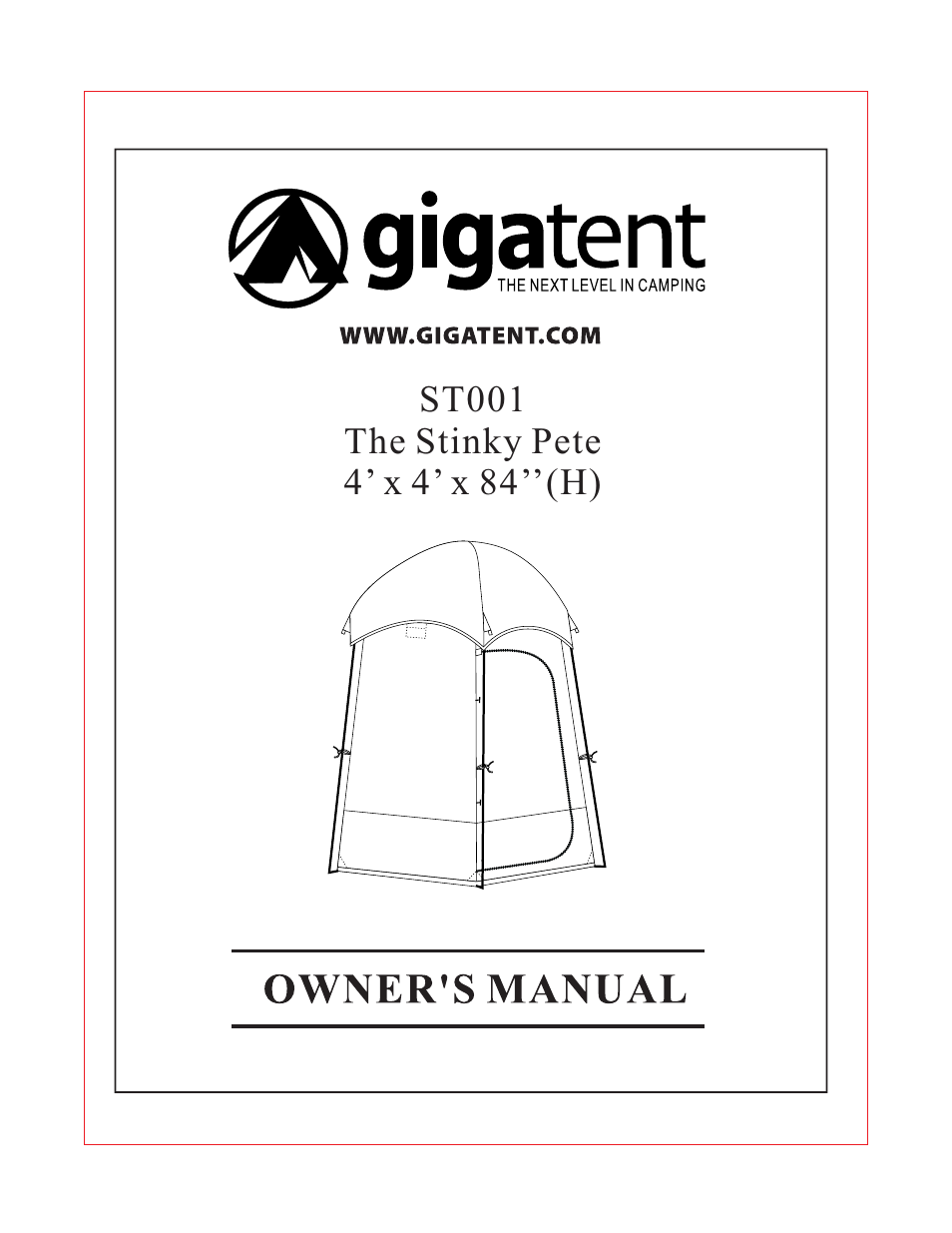 Giga Tent ST 001 User Manual | 8 pages