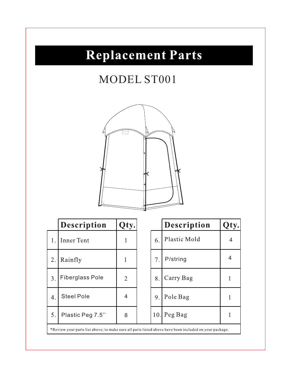 Model st001 | Giga Tent ST 001 User Manual | Page 4 / 8