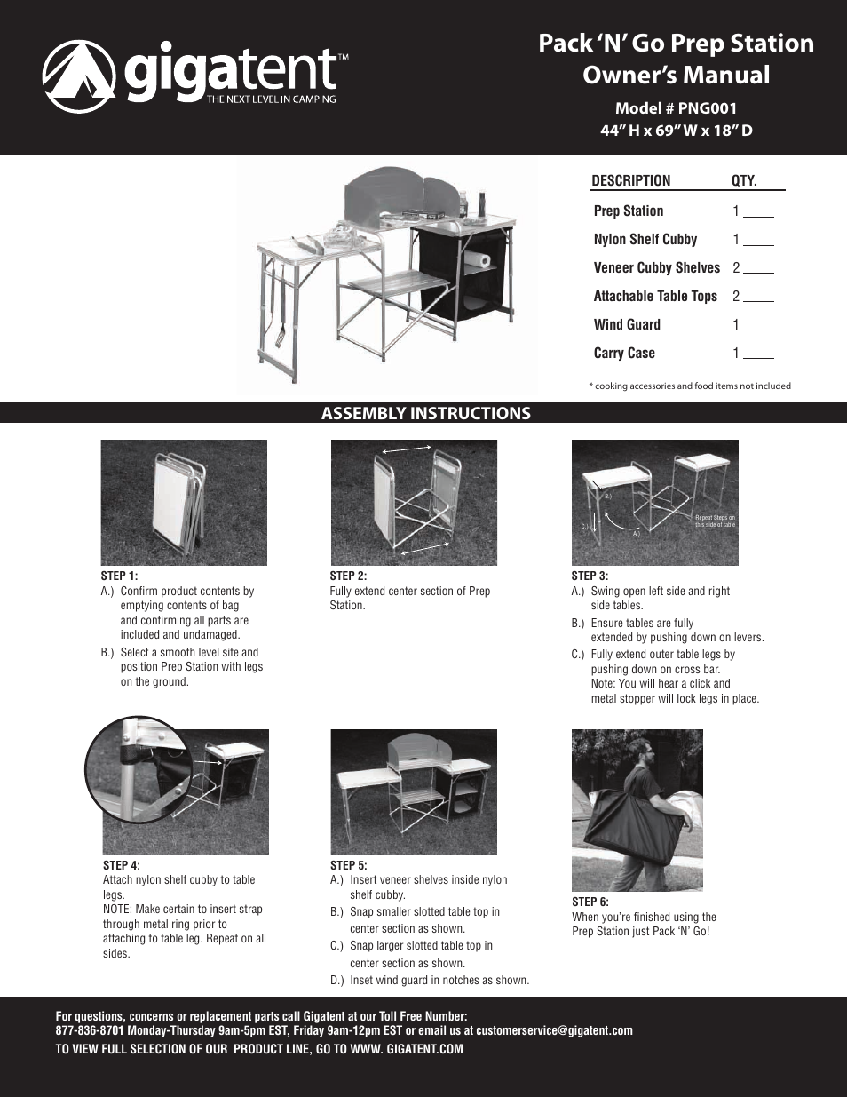 Giga Tent PNG 001 User Manual | 2 pages