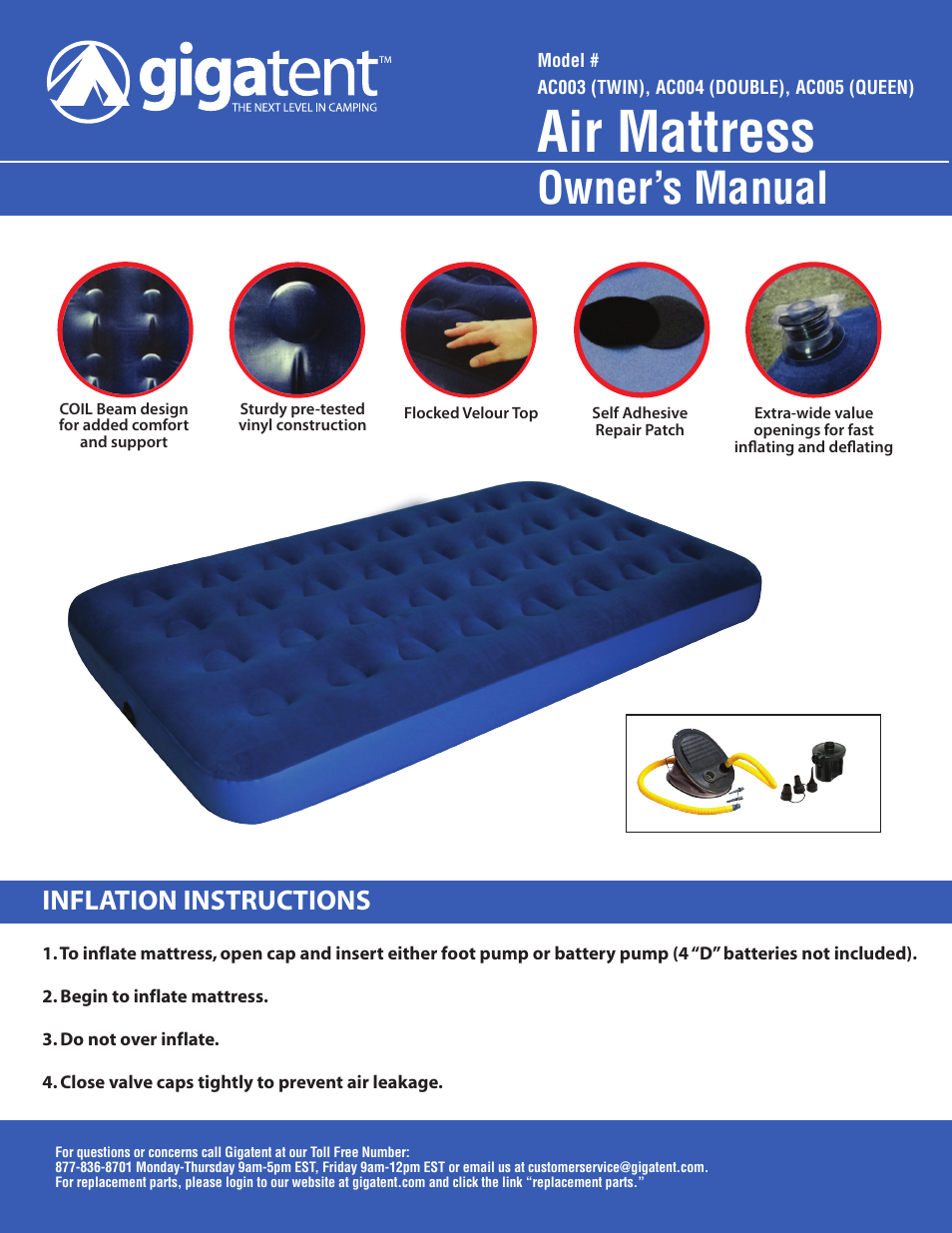 Giga Tent AC 003 User Manual | 2 pages