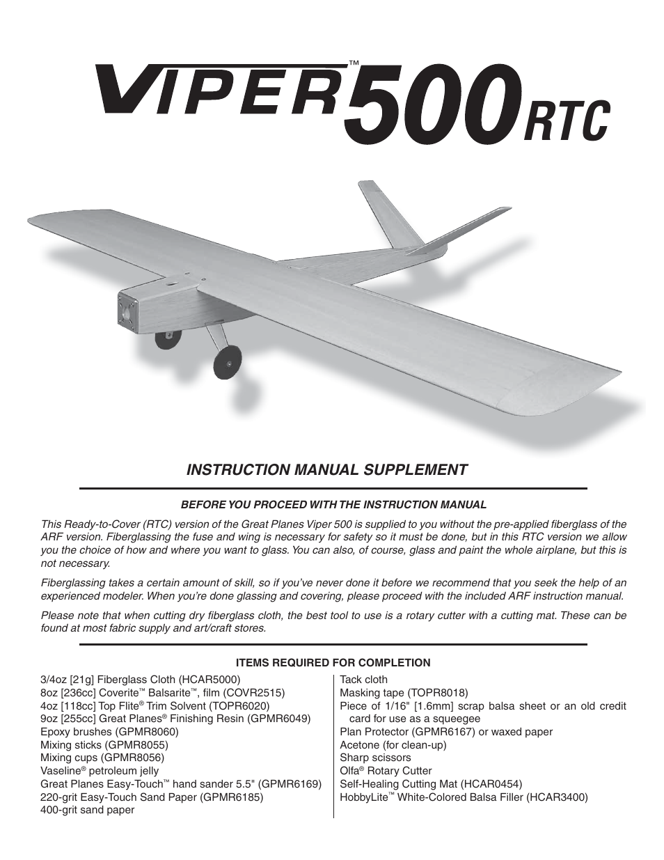 great planes viper 500