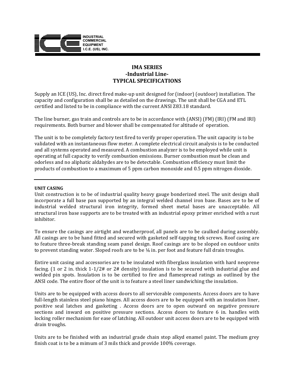 I.C.E. IMR-130 HBR User Manual | 3 pages