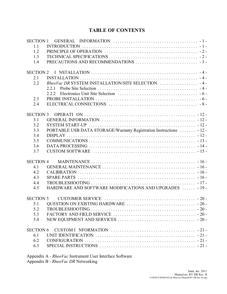 Intek RheoVac DR User Manual | 34 pages