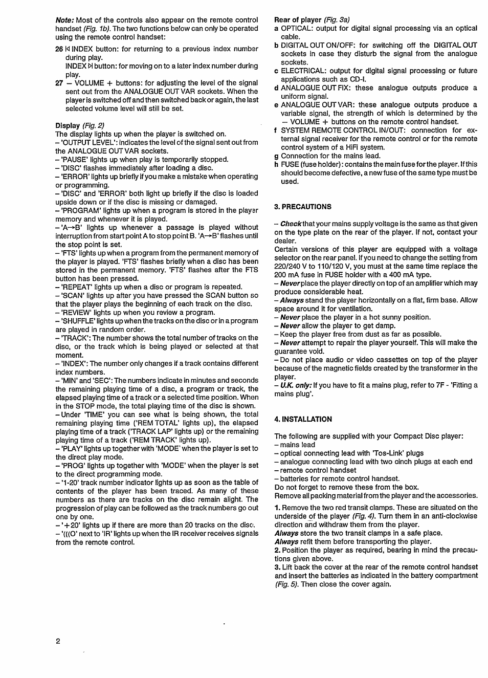 Bedienungsanleitung/Operating Instructions für Philips CD 880 