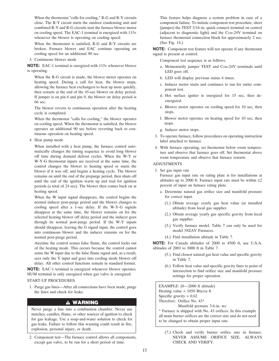 Carrier WEATHERMAKER 8000 58ZAV User Manual | Page 15 / 24 | Original mode