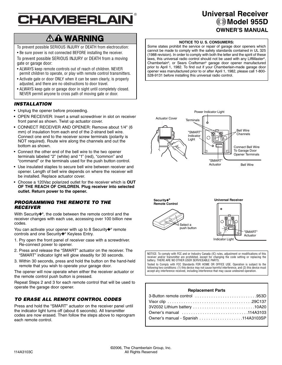 Chamberlain 050dctwf manual