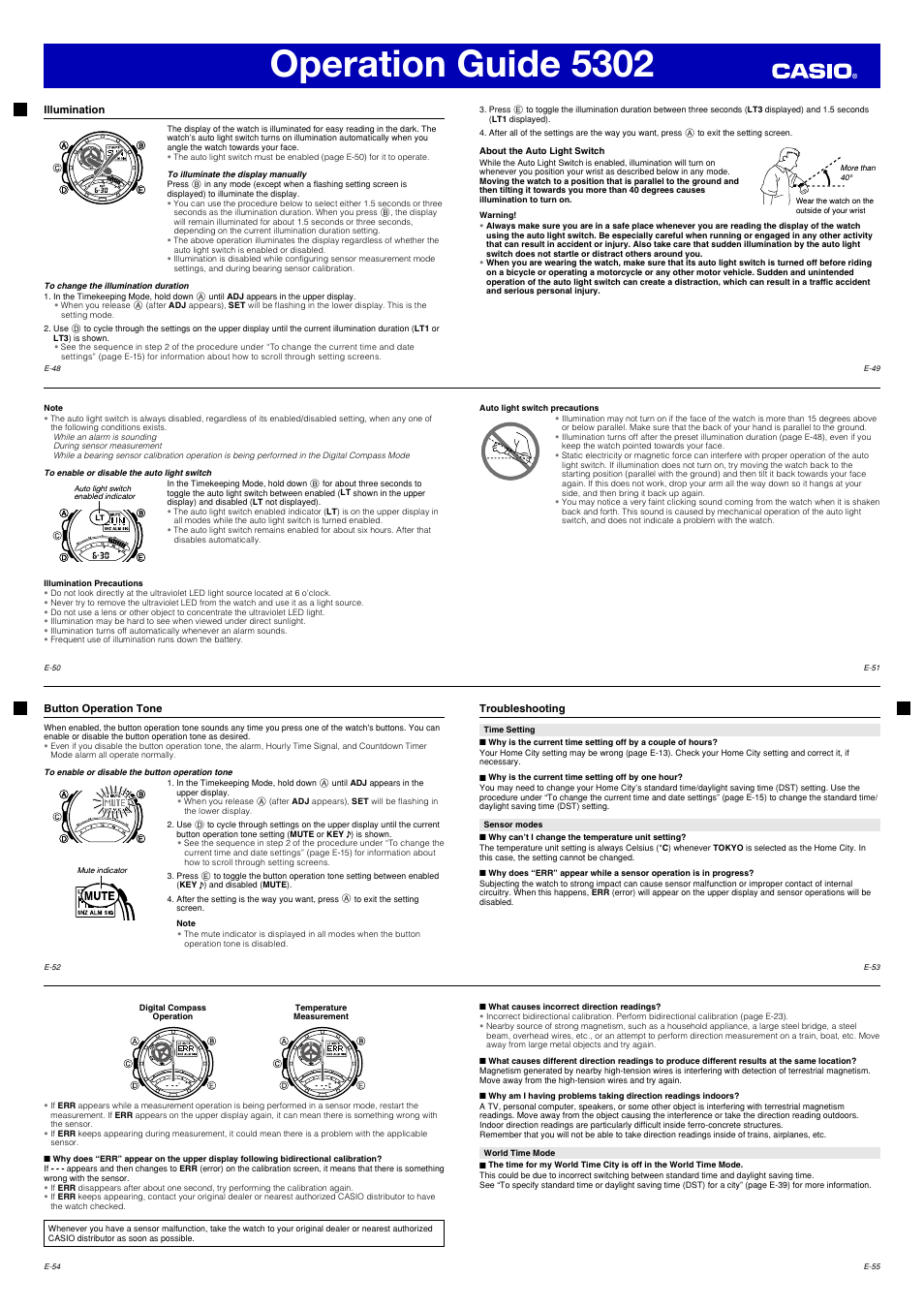 Operation guide 5302 | G-Shock GA-1000 User Manual | Page 7 / 8