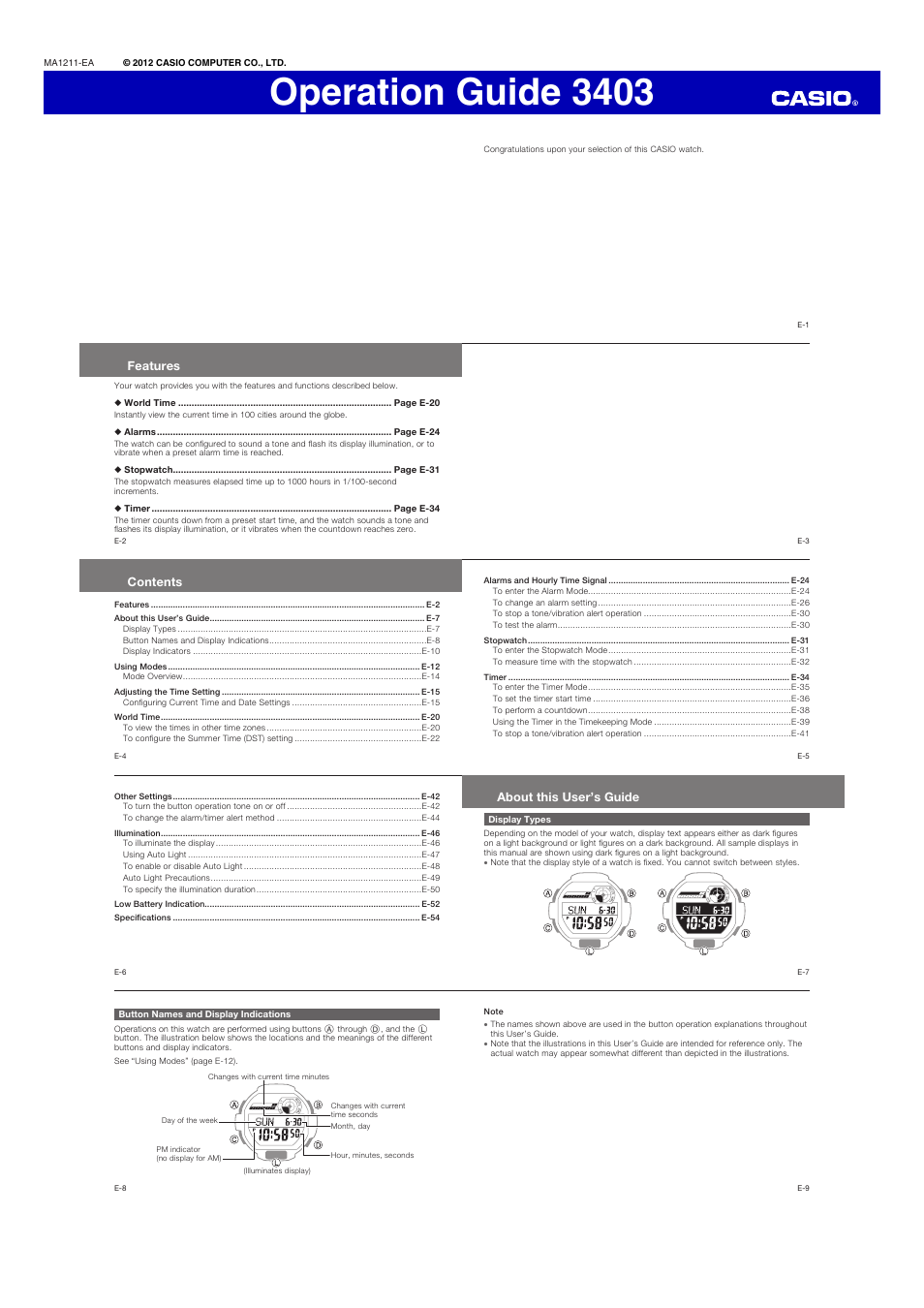 G-Shock GD-350 User Manual | 7 pages | Original mode | Also for: 3403