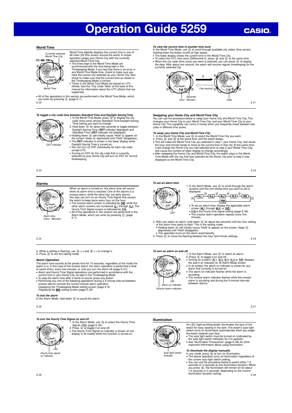 Operation guide 5259 | G-Shock GA-300 User Manual | Page 3 / 5