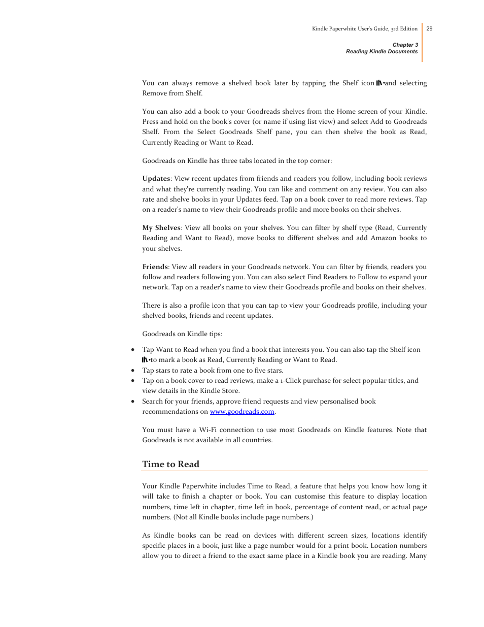 Time to read | Kindle Paperwhite (2nd Generation) User Manual | Page 29 / 47