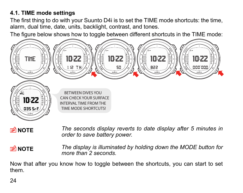 suunto d4i reset