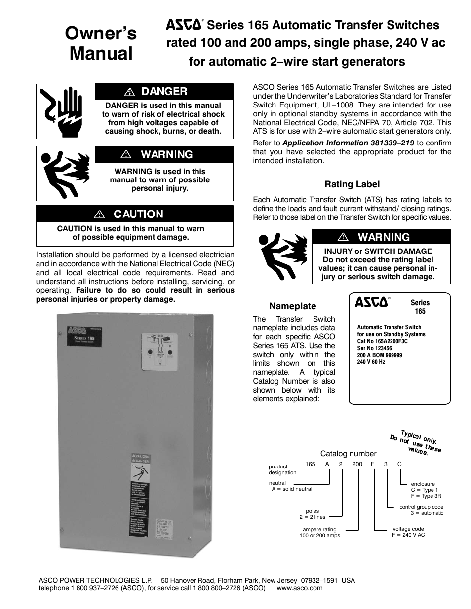 Winco ASCO 165 2-Wire User Manual | 8 pages cat 5 wire schematic 