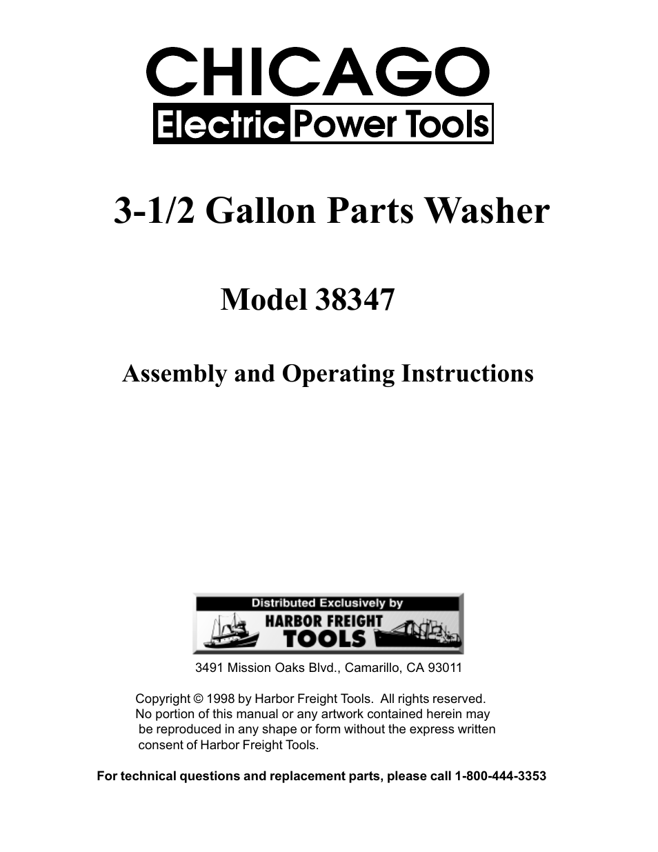 Chicago Electric 38347 User Manual 7 pages Original mode