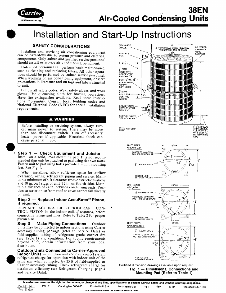Carrier 38EN User Manual | 6 pages | Original mode