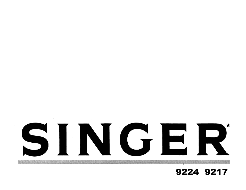 SINGER 9224 User Manual | 32 pages