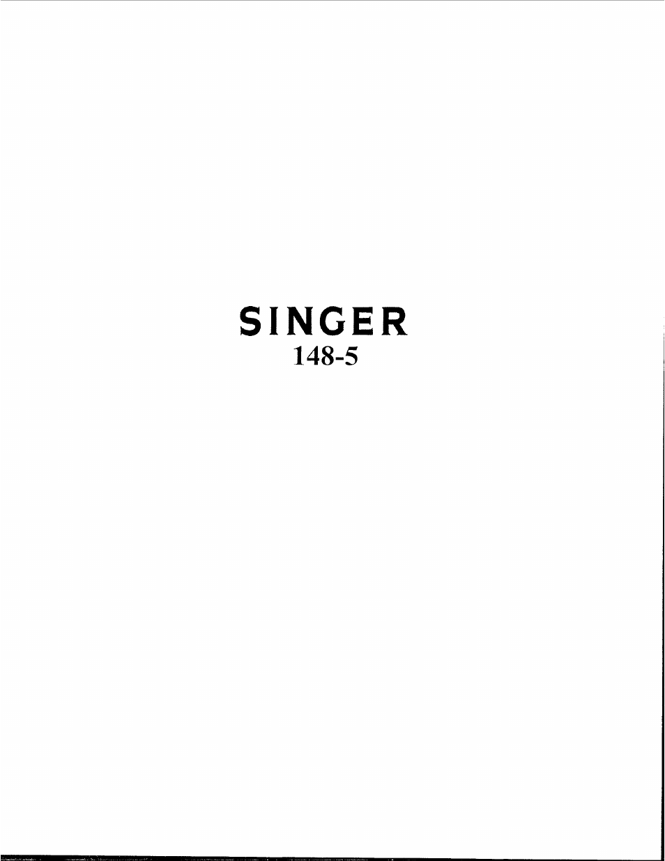 SINGER 148-5 User Manual | 24 pages