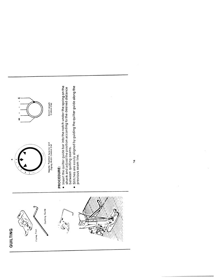 Procedure, Quilting | SINGER W211 User Manual | Page 26 / 30