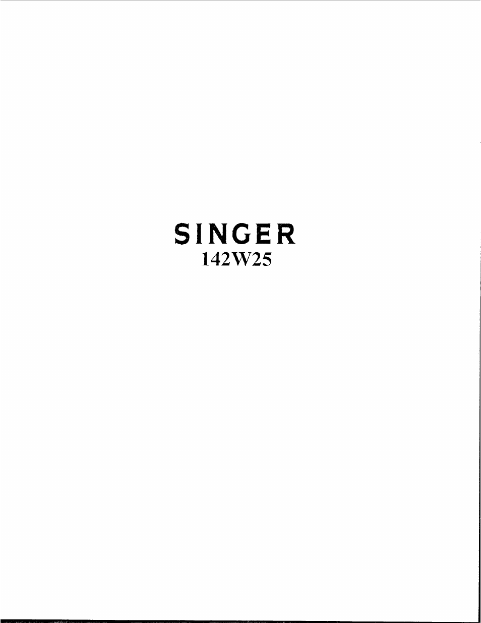 SINGER 142W25 User Manual | 10 pages