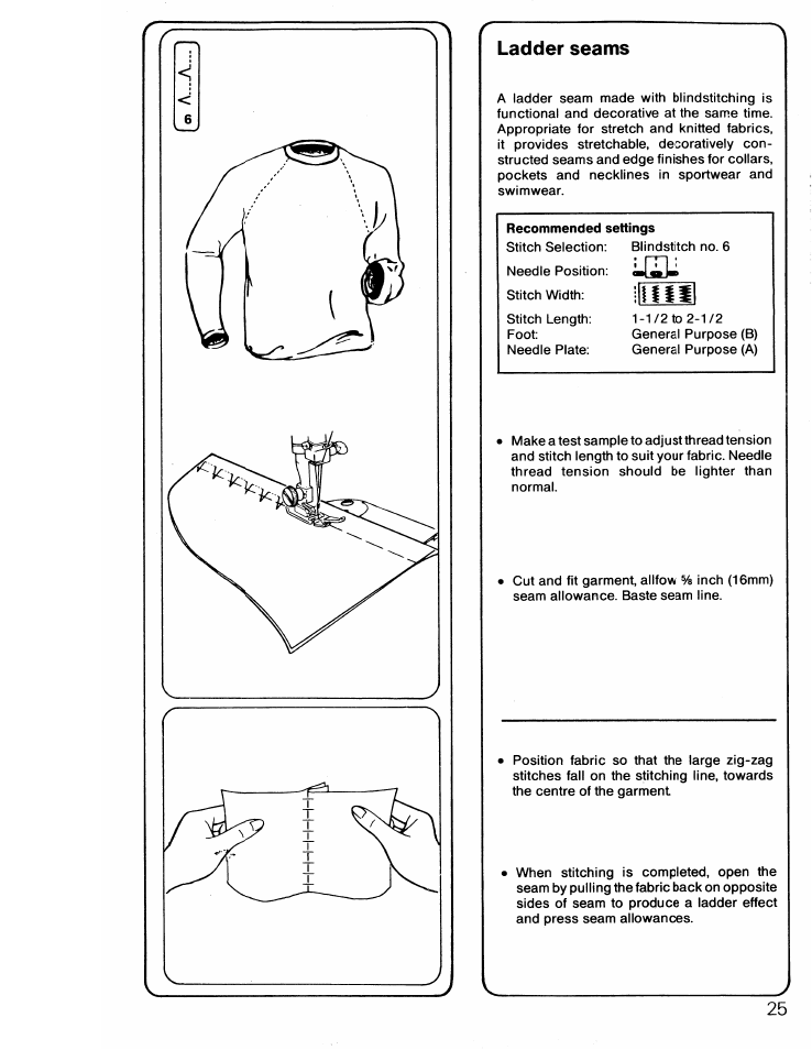 Ladder seams | SINGER 6217 User Manual | Page 27 / 48