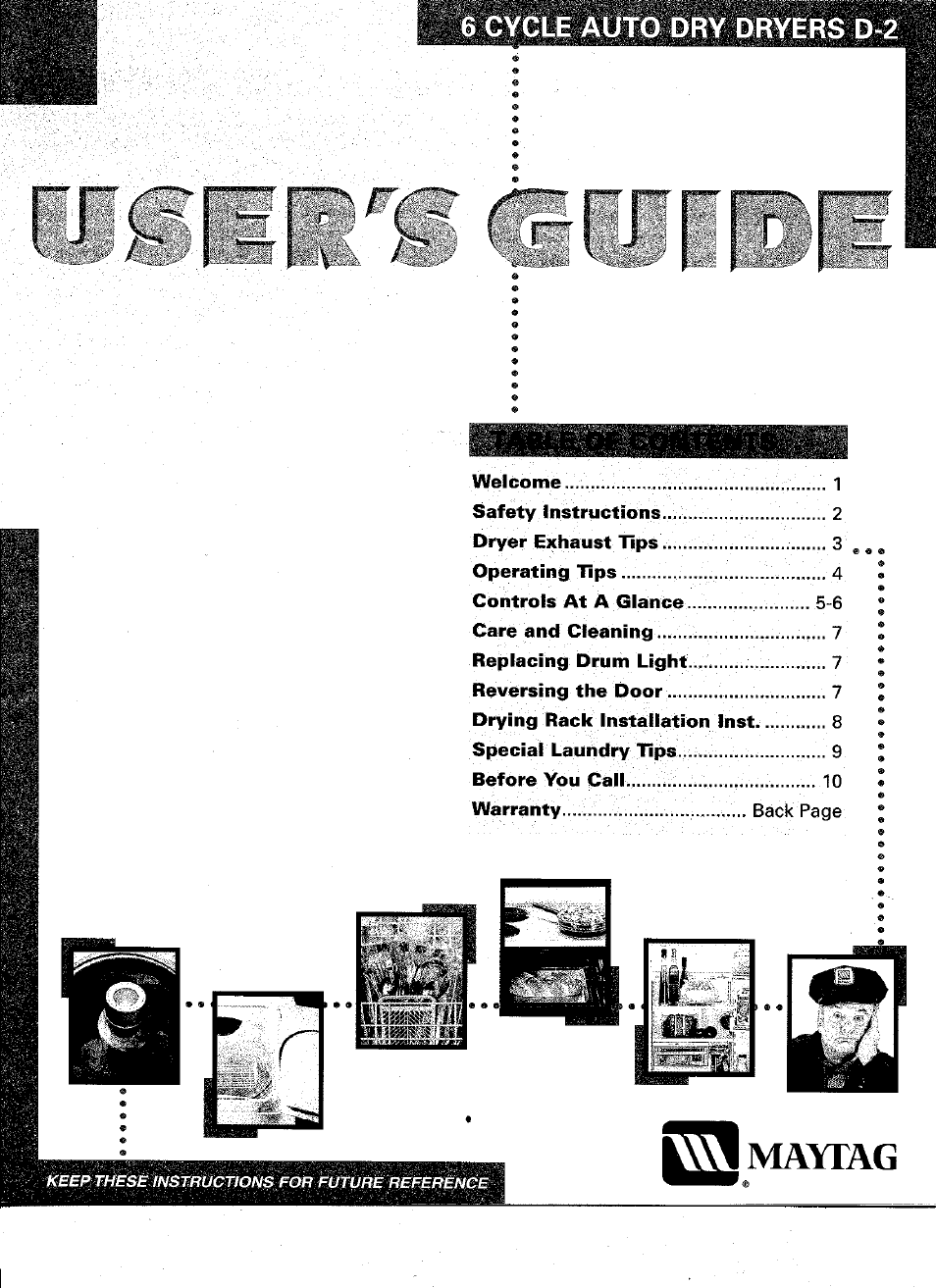 Maytag D-2 User Manual | 10 pages
